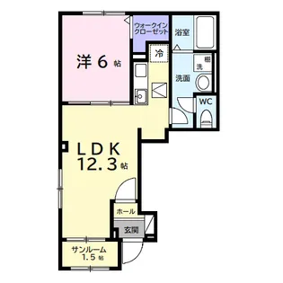 デルーナⅠ【1階】の間取り