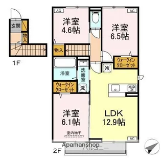 バニュルス Ⅵ【2階】の間取り