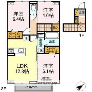 バニュルス Ⅵ【2階】の間取り