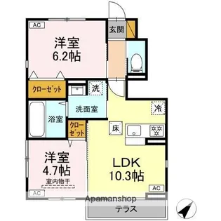 カネトヒル【1階】の間取り
