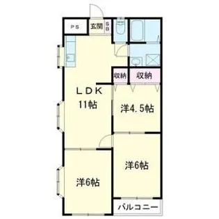 コーポ大堀【101号室】の間取り