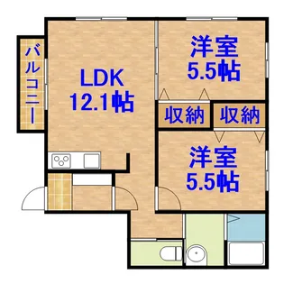プリムローズ伍番館【1階】の間取り