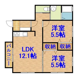 プリムローズ伍番館【1階】の間取り