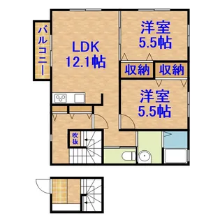 プリムローズ伍番館【2階】の間取り