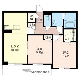 ガーデンテラス袖ヶ浦【102号室】の間取り
