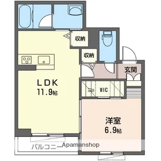 オカバ袖ヶ浦駅前シャーメゾンB【103号室】の間取り