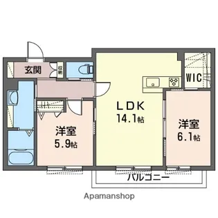 GRAN LUGAL(グランルガール)【202号室】の間取り