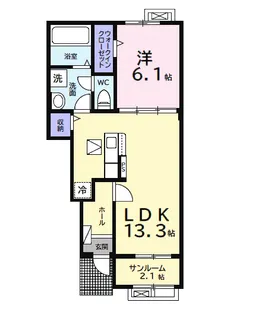中瀬ロイヤルガーデン【1階】の間取り