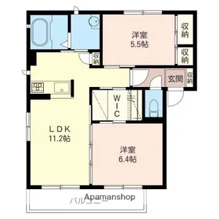 ルナ・デ・ミエール【1階】の間取り