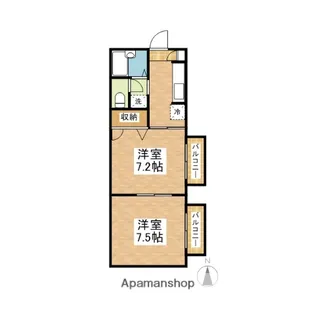 ハイツ石井A【202号室】の間取り