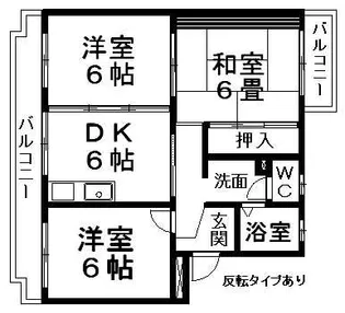 クレセントフジ B【4階】の間取り