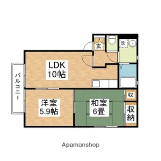 2LDKの間取り画像