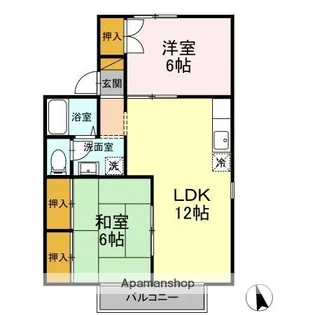 千葉県市原市ちはら台南2丁目【アパート】の間取り