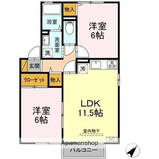 ラ・インテラ・パスC【1階】の間取り