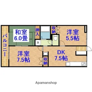 クレスト蘇我【2階】の間取り