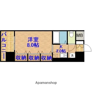 GRASS SQUARE 六番館【8階】の間取り