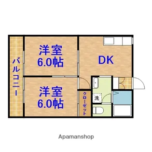 パルテール市川【106号室】の間取り