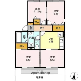 メゾンクレールA【1階】の間取り