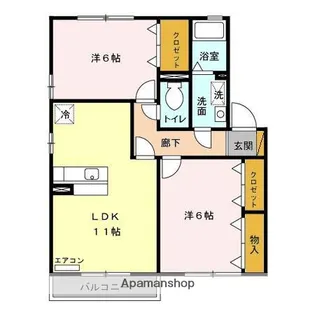 千葉県千葉市中央区蘇我3丁目【アパート】の間取り