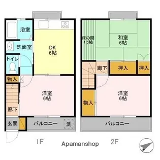 半田コーポA【1階】の間取り
