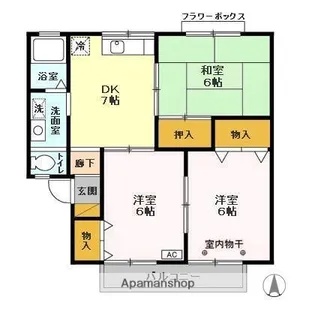 千葉県千葉市緑区おゆみ野6丁目【アパート】の間取り