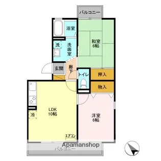 千葉県千葉市緑区おゆみ野中央6丁目【アパート】の間取り