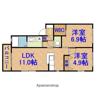 ルネッサンスちはら【202号室】の間取り