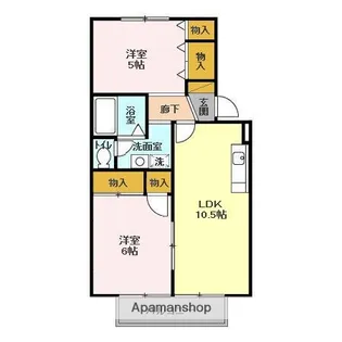 ホープシティB【2階】の間取り