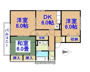 ロイヤルコート鷲巣弐番館【1階】の間取り