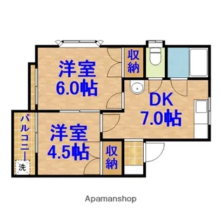 カームダウンハイツA【1階】の間取り