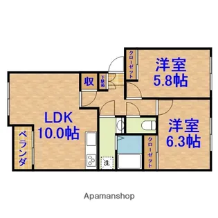 エスポアメゾンA【2階】の間取り