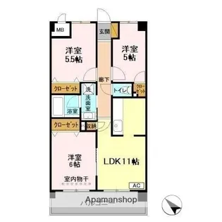 千葉県千葉市緑区おゆみ野2丁目【マンション】の間取り