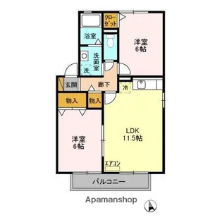千葉県千葉市緑区おゆみ野南4丁目【アパート】の間取り