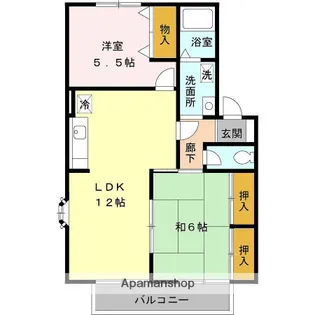 メゾンボナールF【2階】の間取り