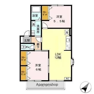 千葉県千葉市緑区おゆみ野6丁目【アパート】の間取り