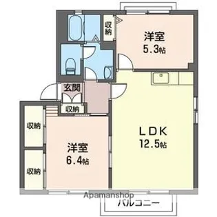 スプリングヴァレイD【1階】の間取り