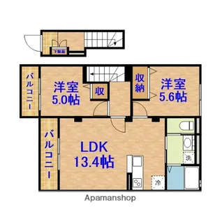 カーサ楠の木A【202号室】の間取り
