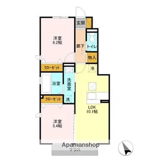 リヴェール壱番館【1階】の間取り
