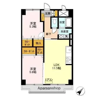 ミドルロード 壱番館【6階】の間取り