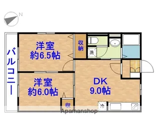 グリーンサイドアワ【202号室】の間取り