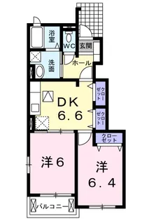 ウエスト ウッド【1階】の間取り