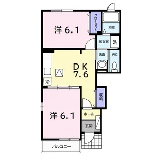 カーサ・フェリーチェA【1階】の間取り