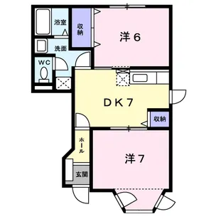 コーポ銀月Ⅱ【1階】の間取り