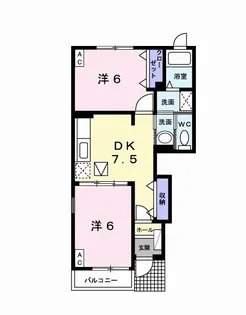 メゾンラルジュ B【1階】の間取り