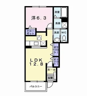 ディアレスト芝Ⅱ【1階】の間取り