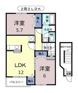 グレイスヒルC【2階】の間取り