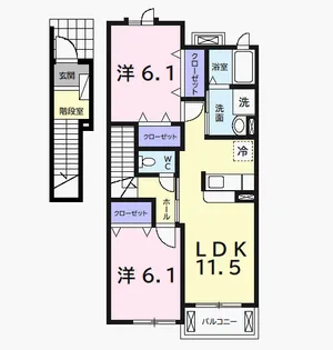 アン・プリムローズ【2階】の間取り