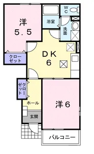 プラムフィールドD【1階】の間取り