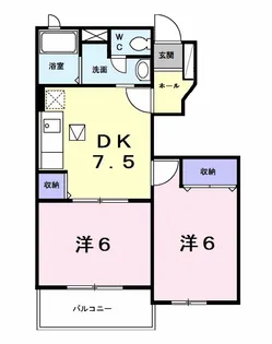 プラムフィールドB【1階】の間取り