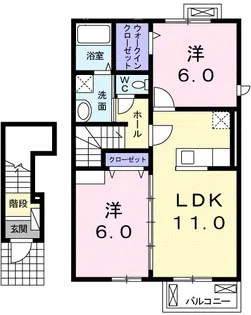 アバンサールⅢ【2階】の間取り